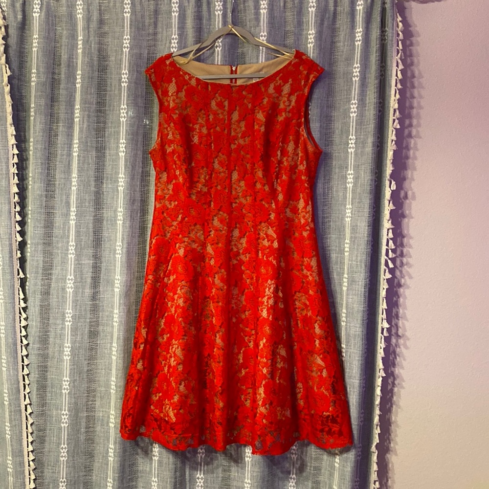 Orange Lace Dress 👗